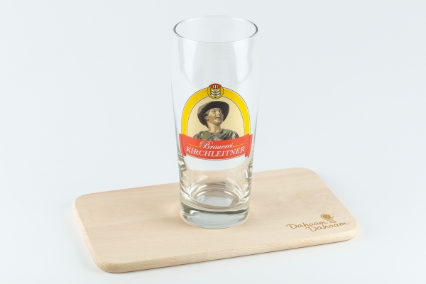 Fanset "Kirchleitner Bierglas Kirchleitner (0,5 Liter) und Brotzeitbrettl"
