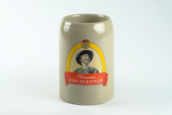 Fanset "Kirchleitner Steinkrug (0,5 Liter) + Glasabdecker ais Holz mit gelaserten DiD-Schriftzug"
